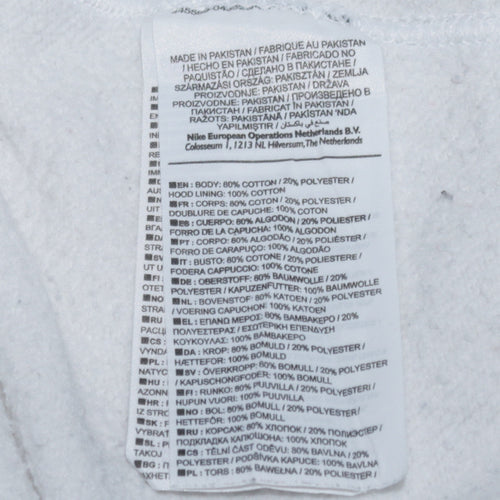 Nike Men's White Pullover Hoodie Size L Sports Fleece Sweatshirt