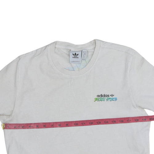 Adidas Men's White Beach Sports Graphic Print Cotton T-Shirt M