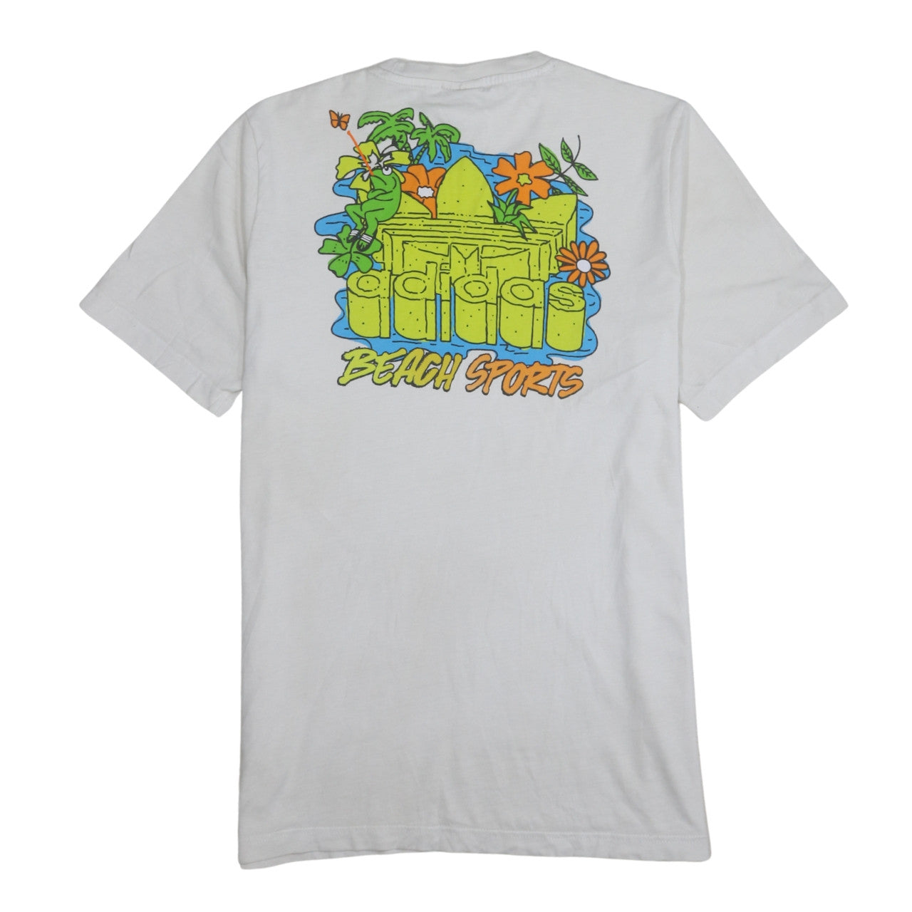 Adidas Men's White Beach Sports Graphic Print Cotton T-Shirt M