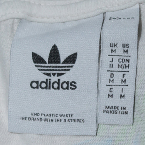 Adidas Men's White Beach Sports Graphic Print Cotton T-Shirt M