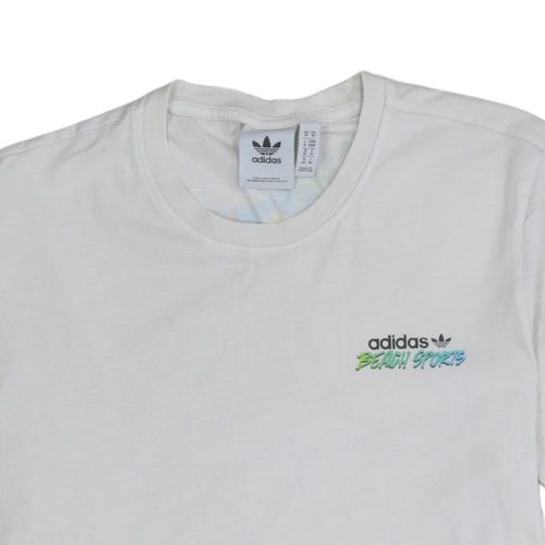 Adidas Men's White Beach Sports Graphic Print Cotton T-Shirt M