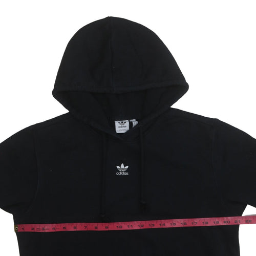 Adidas Women Black Size 12 Pullover Hoodie Sweatshirt Drawstring Logo