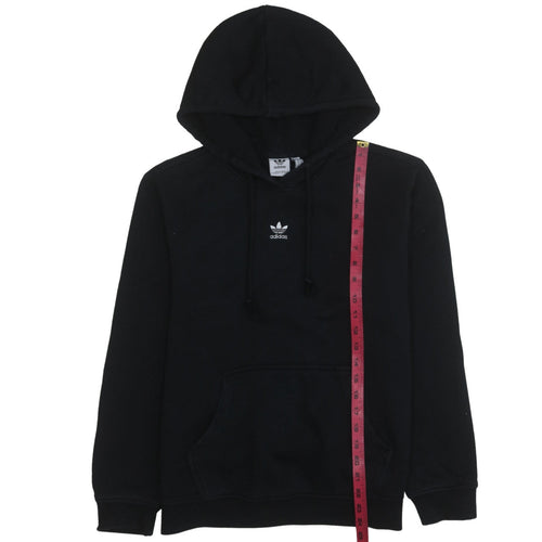 Adidas Women Black Size 12 Pullover Hoodie Sweatshirt Drawstring Logo