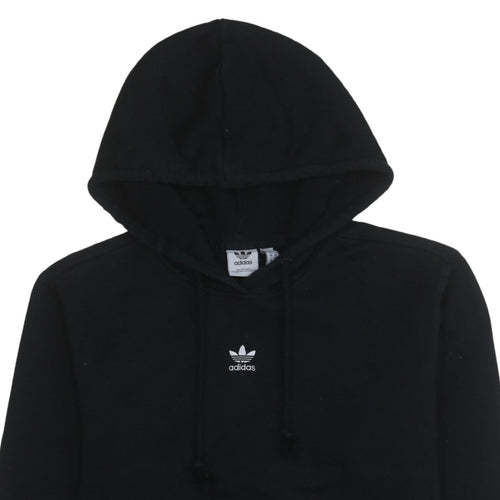 Adidas Women Black Size 12 Pullover Hoodie Sweatshirt Drawstring Logo