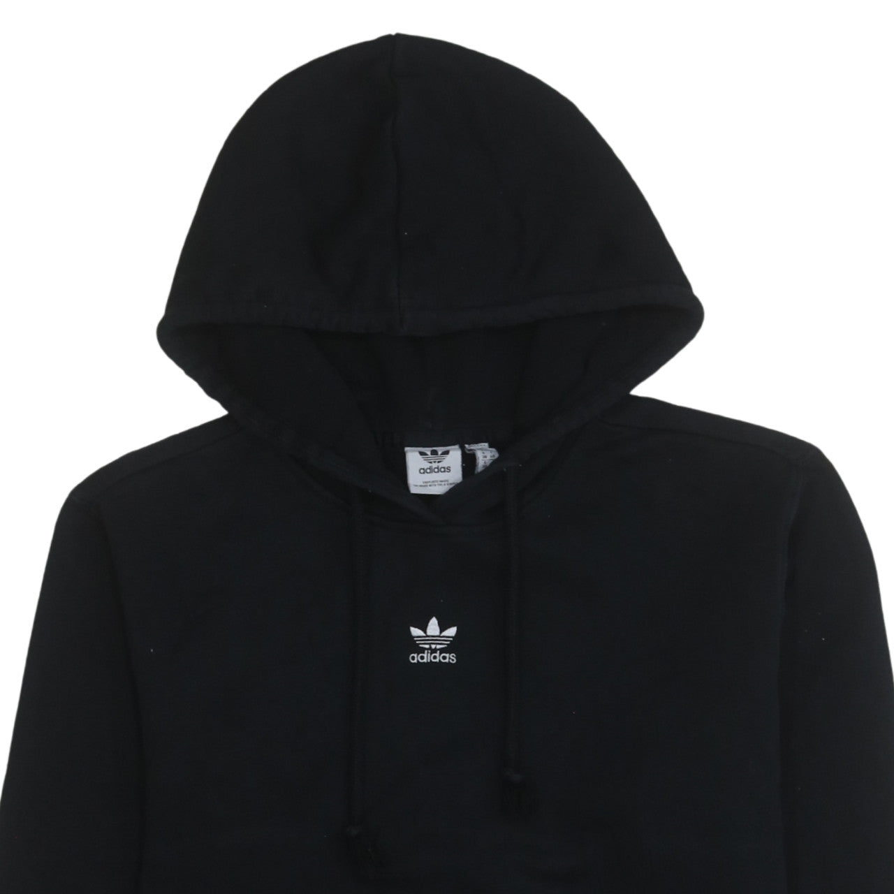 Adidas Women Black Size 12 Pullover Hoodie Sweatshirt Drawstring Logo