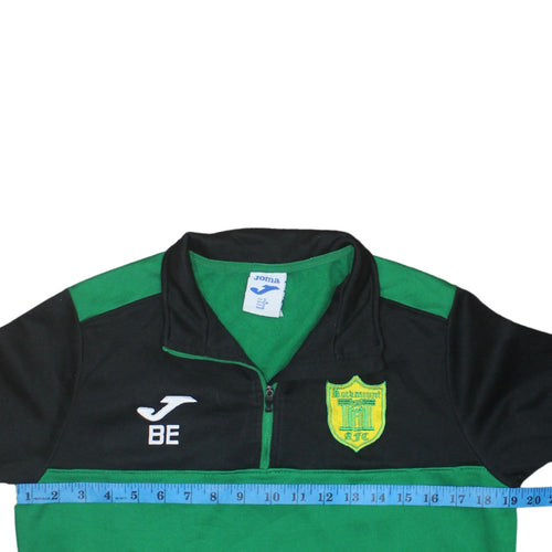 Joma Men’s Green & Black 1/4 Zip Long Sleeve Athletic Top Size S
