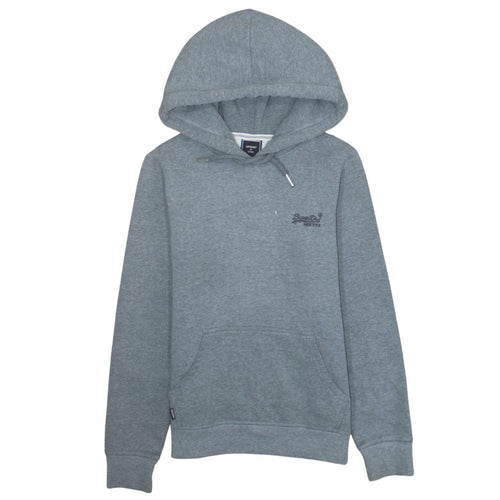 Superdry Women Grey Hoodie Pullover UK 10 Hooded Logo Casual