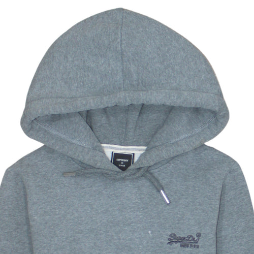 Superdry Women Grey Hoodie Pullover UK 10 Hooded Logo Casual