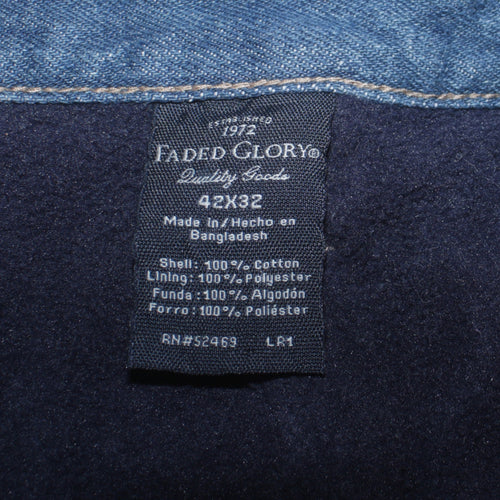 Faded Glory Men Blue 42x32 Relaxed Straight Lined Denim Jeans