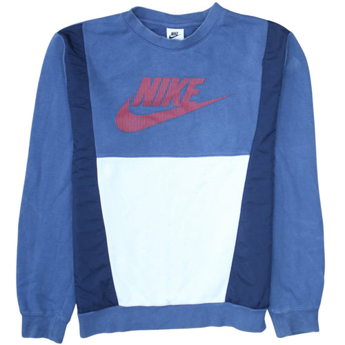 Nike Mens Blue Small Pullover Sweatshirt Logo Crew Neck