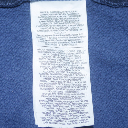 Nike Mens Blue Small Pullover Sweatshirt Logo Crew Neck
