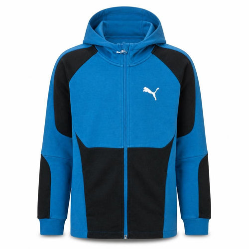 Puma Boys Blue Full Zip Hoodie 164 Graphic Print Cotton Blend