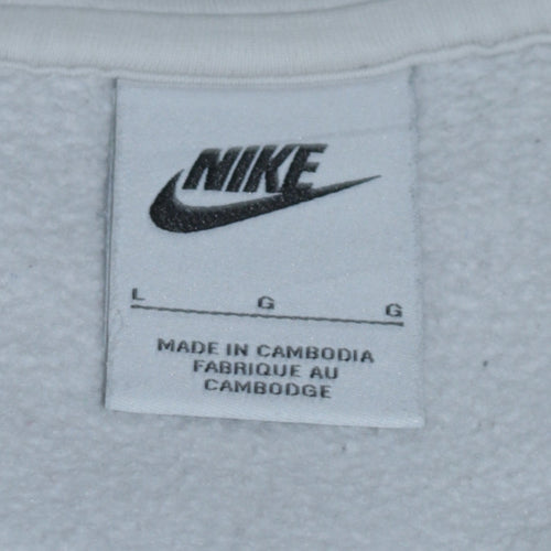 Nike Mens Grey Full Zip Hoodie L Logo Sportswear Jacket
