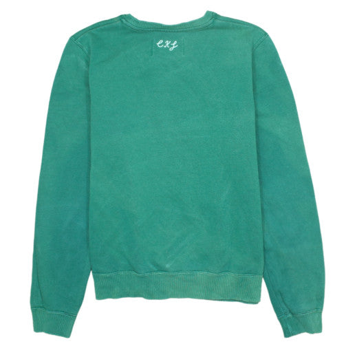 Calvin Klein Jeans Women's Green Cotton Crew Neck Sweatshirt Size S