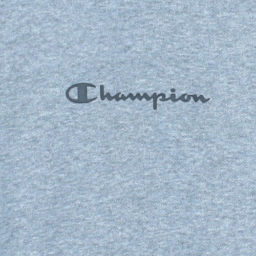 Champion Men's Grey Small Pullover Logo Hoodie - Regular Fit