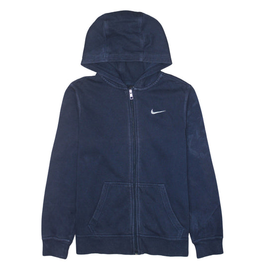 Nike Boys Navy Blue Full Zip Hoodie XL 13-15 Years Cotton Blend