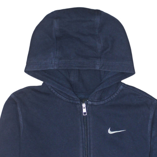 Nike Boys Navy Blue Full Zip Hoodie XL 13-15 Years Cotton Blend