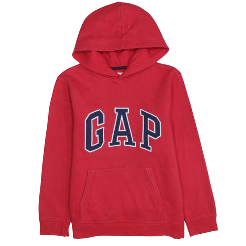 GAP Kids Boys Red Pullover Hoodie Size 14-16 Classic Logo Cotton Blend