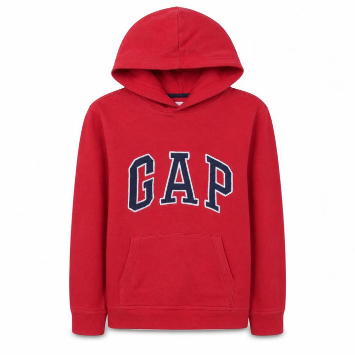 Gap Kids Boys Red Pullover Hoodie Size 14-16 Classic Logo Cotton Blend