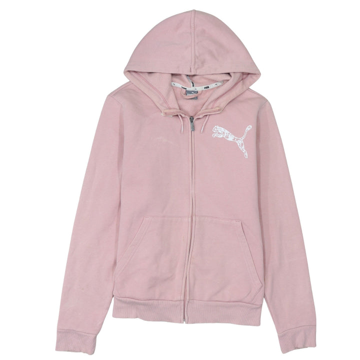 Puma Womens Pink Full Zip Hoodie XL - Soft Fleece Lined Sweatshirt