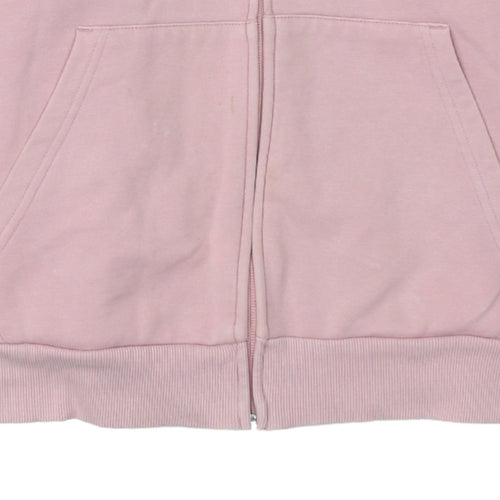 Puma Womens Pink Full Zip Hoodie XL - Soft Fleece Lined Sweatshirt