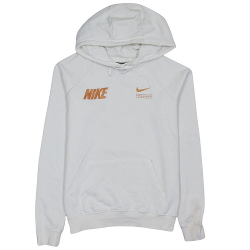 Nike Women's White Small Pullover Hoodie with Logo Graphic