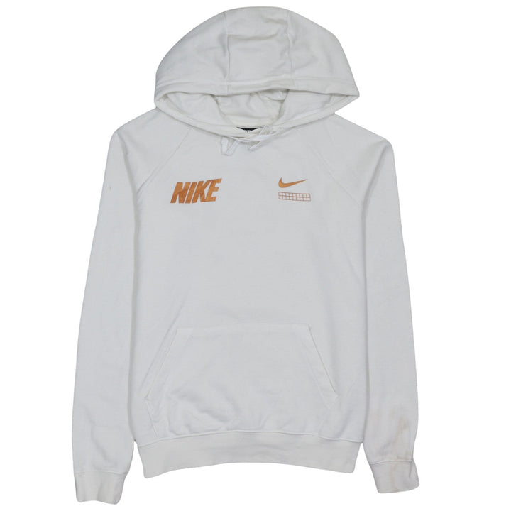 Nike Women's White Small Pullover Hoodie with Logo Graphic