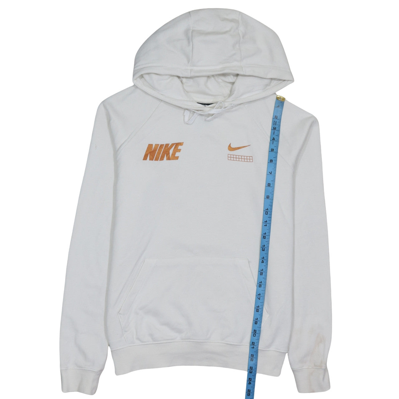 Nike Women's White Small Pullover Hoodie with Logo Graphic