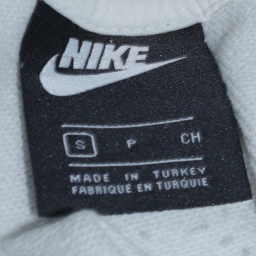 Nike Women's White Small Pullover Hoodie with Logo Graphic