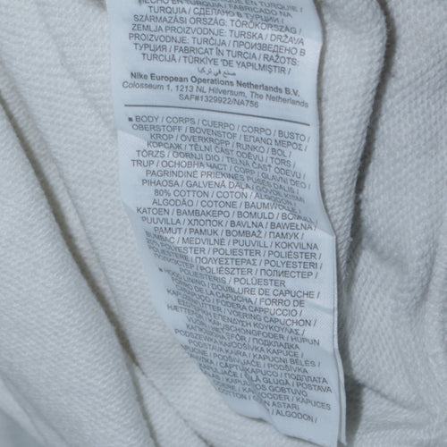 Nike Women's White Small Pullover Hoodie with Logo Graphic