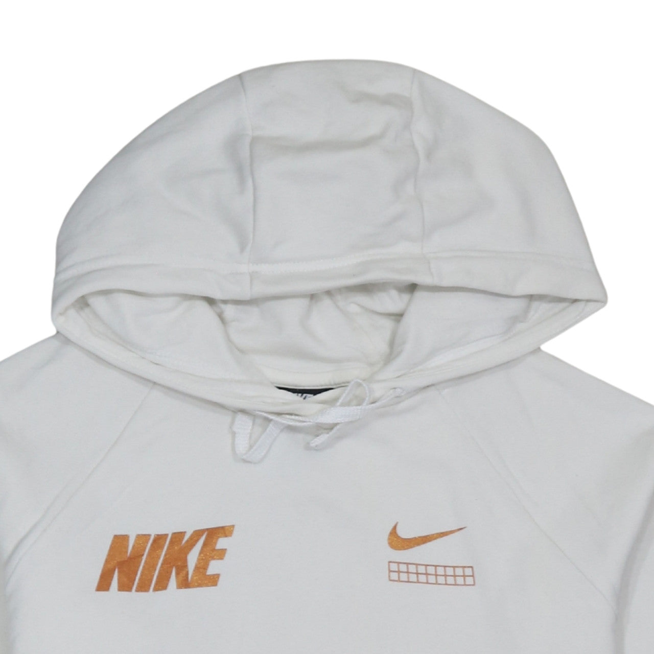 Nike Women's White Small Pullover Hoodie with Logo Graphic