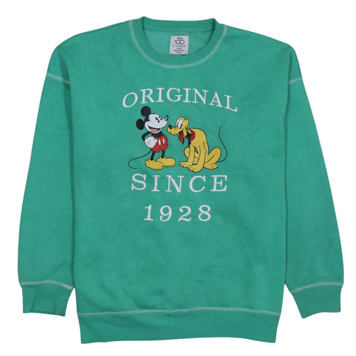 Disney x Primark Women Green Mickey & Pluto Sweatshirt Size S 10/12