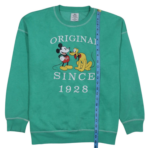 Disney x Primark Women Green Mickey & Pluto Sweatshirt Size S 10/12