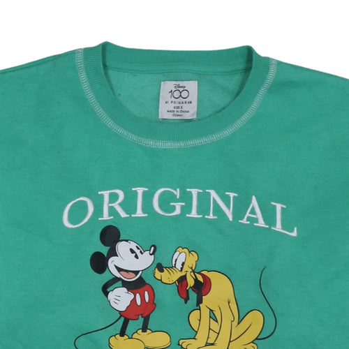 Disney x Primark Women Green Mickey & Pluto Sweatshirt Size S 10/12
