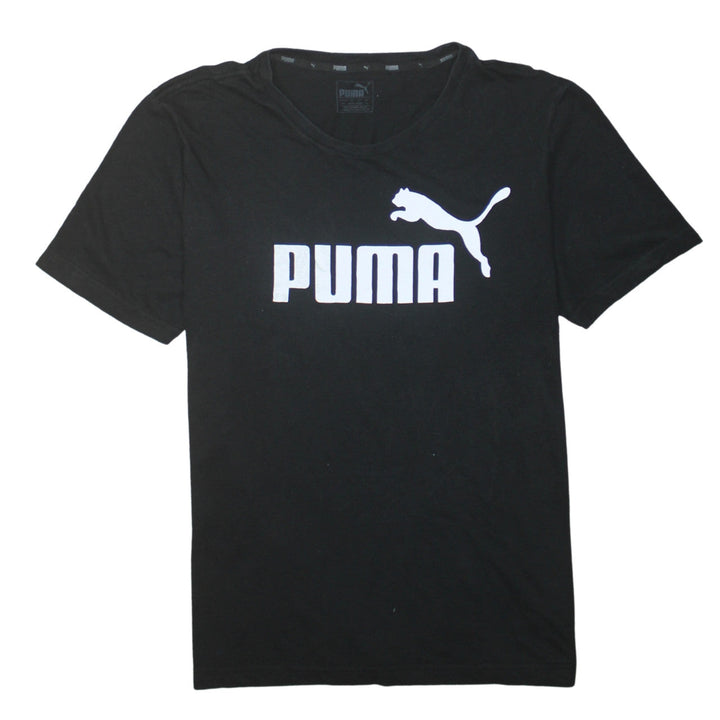Puma Men Black Medium Graphic Logo Short Sleeve T-Shirt