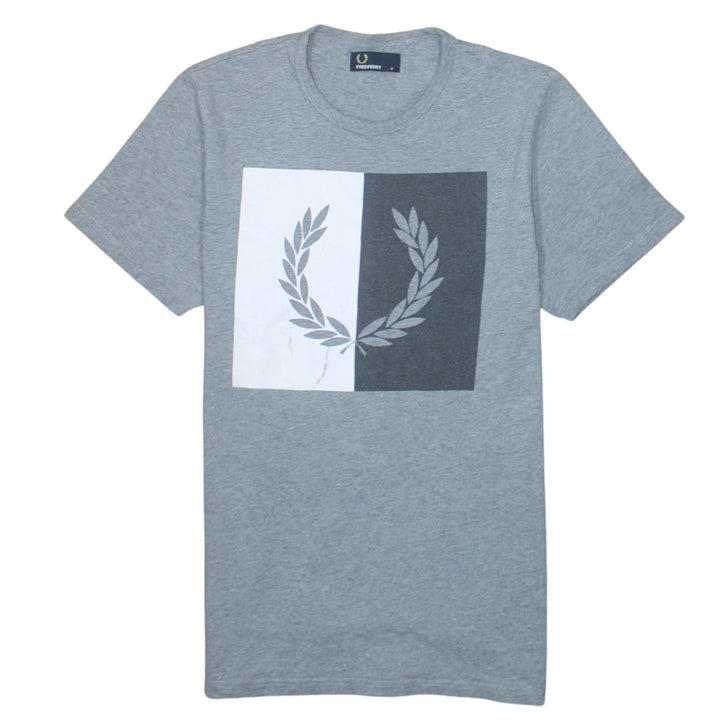 Fred Perry Men's Grey Graphic Logo T-Shirt Size M