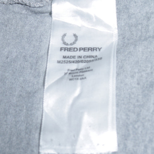 Fred Perry Men's Grey Graphic Logo T-Shirt Size M