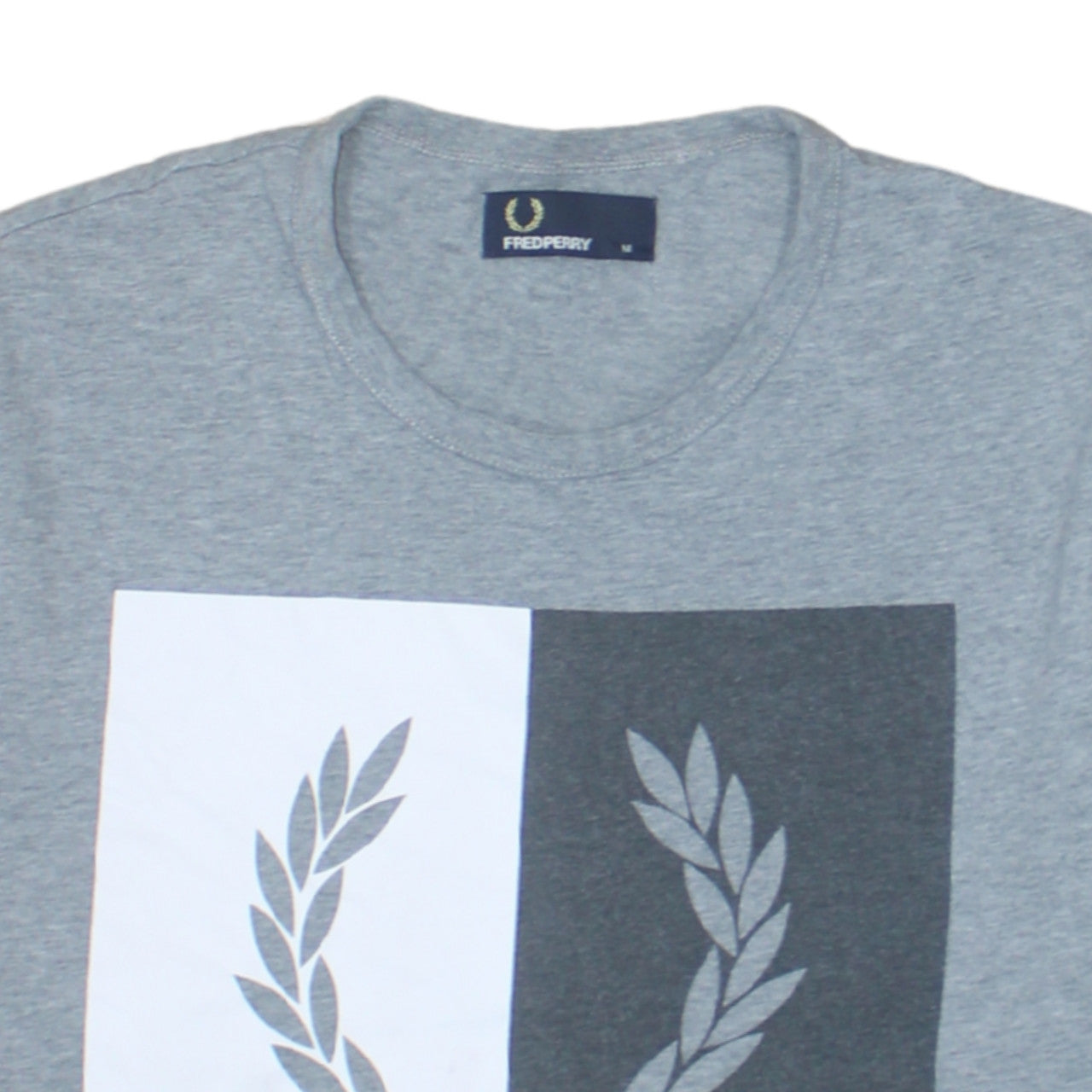 Fred Perry Men's Grey Graphic Logo T-Shirt Size M