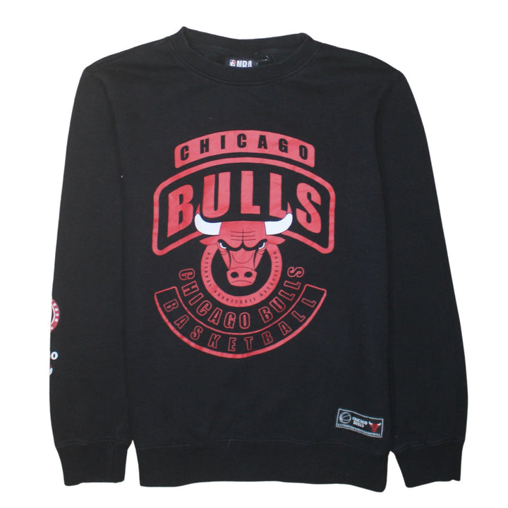 NBA Mens Black Chicago Bulls Pullover Sweatshirt Size L