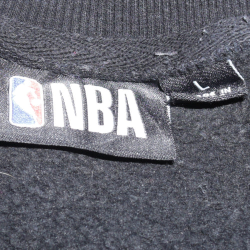 NBA Mens Black Chicago Bulls Pullover Sweatshirt Size L
