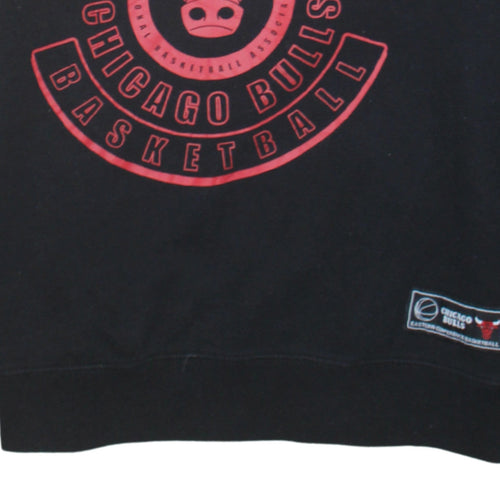 NBA Mens Black Chicago Bulls Pullover Sweatshirt Size L