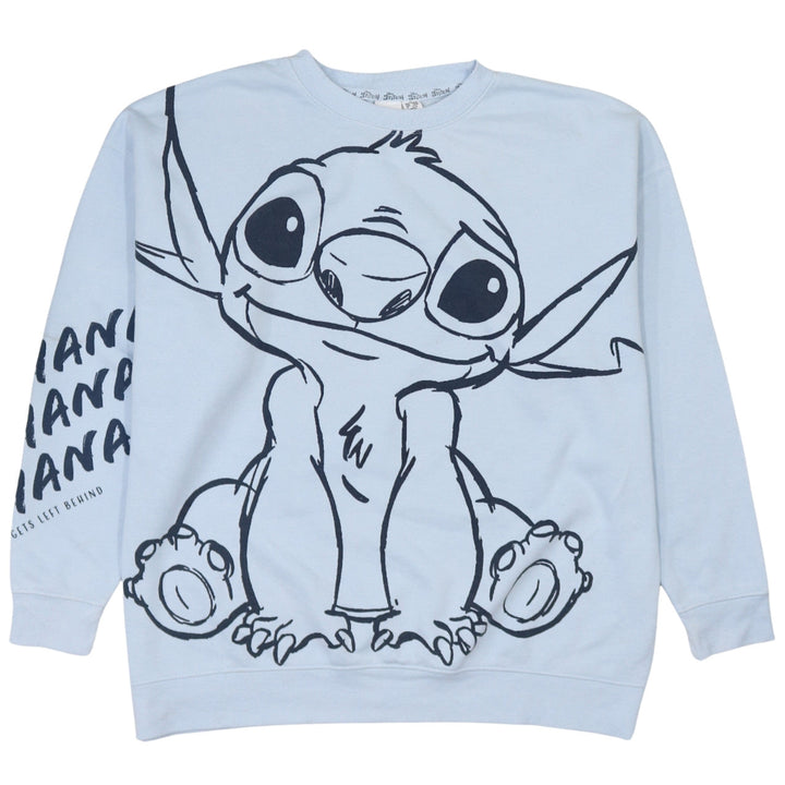Disney Primark Women Light Blue Stitch Sweatshirt Size 12/14