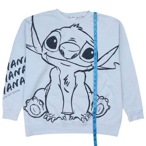 Disney Primark Women Light Blue Stitch Sweatshirt Size 12/14