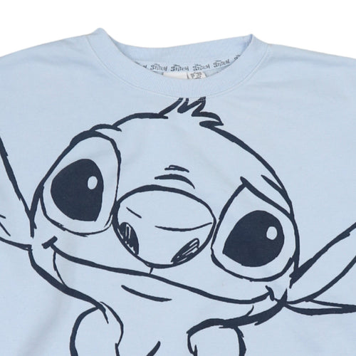 Disney Primark Women Light Blue Stitch Sweatshirt Size 12/14
