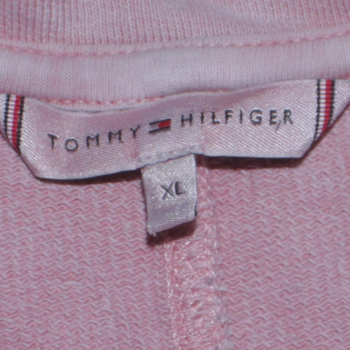 Tommy Hilfiger Womens Pink XL Pullover Sweatshirt Cotton Casual
