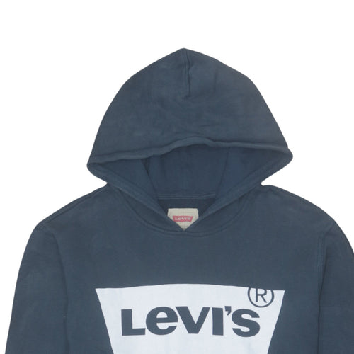 Levi's Boys Blue Pullover Hoodie Size 16 Years Logo Fleece Sweatshirt