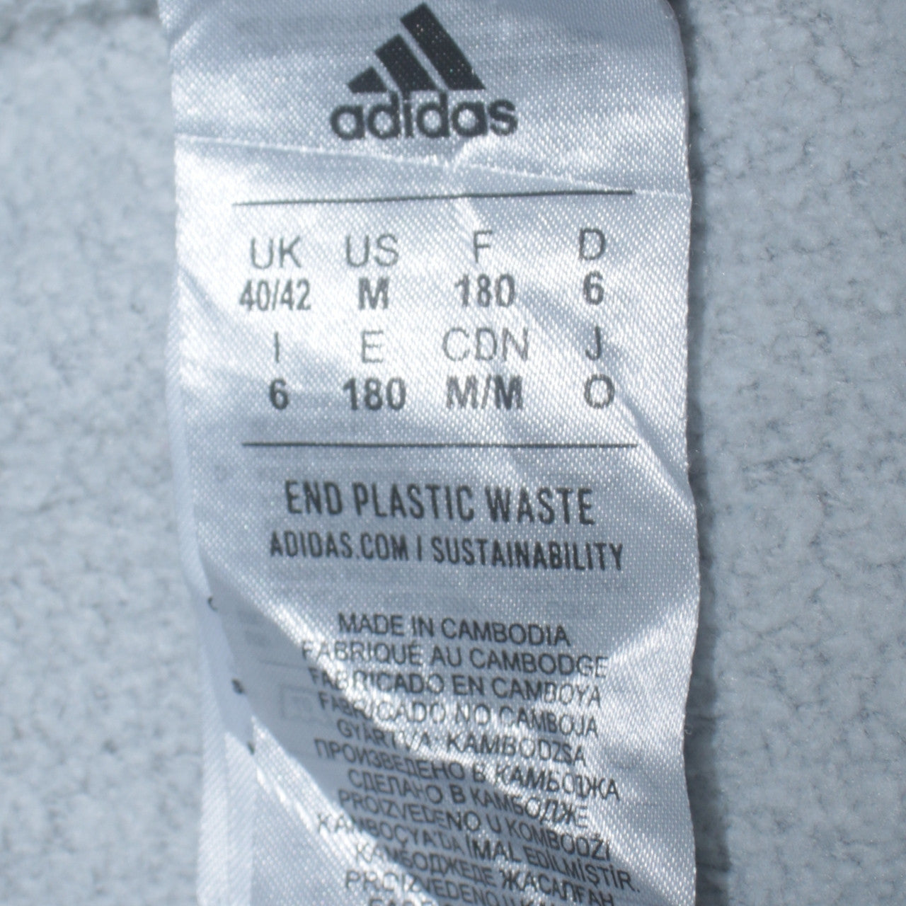 Adidas Men's Grey Full Zip Hoodie Size M Sports Hooded Sweatshirt