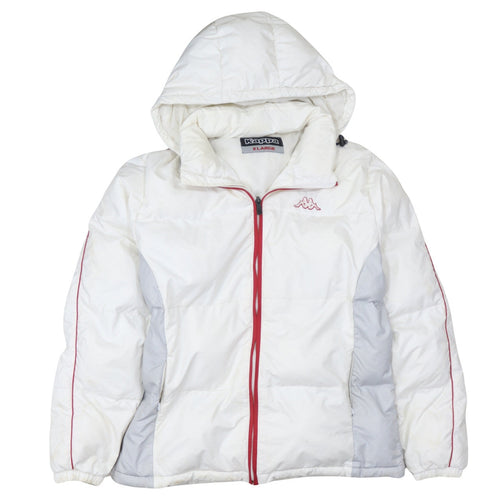 Kappa Men’s White XL Puffer Jacket Hooded Winter Coat