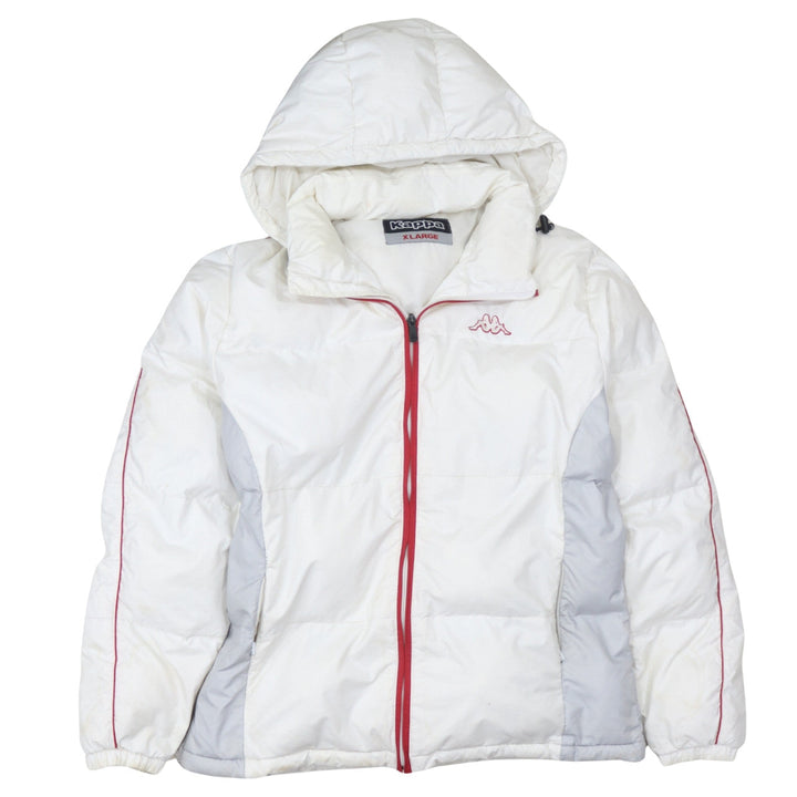 Kappa Men’s White XL Puffer Jacket Hooded Winter Coat