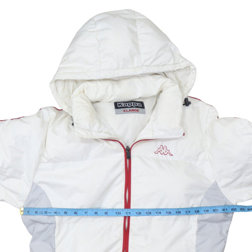 Kappa Men’s White XL Puffer Jacket Hooded Winter Coat